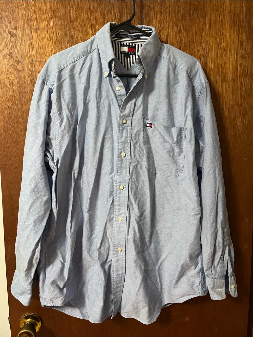 Tommy Hilfiger Light Blue Long-Sleeve Oxford Button-Down Shirt